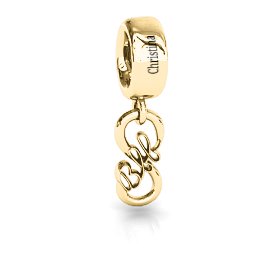 BFF Dangling Infinity Bracelet Charm in 9K Solid Yellow Gold