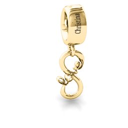 Love Dangling Infinity Bracelet Charm in 9K Solid Yellow Gold