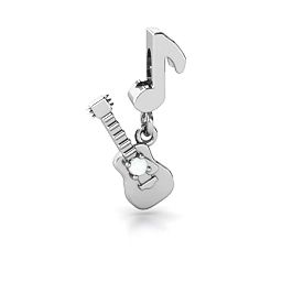 Music Lovers Bracelet Charm in 925 Sterling Silver with Opal