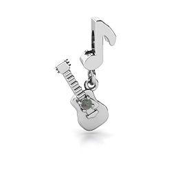 Music Lovers Bracelet Charm in 925 Sterling Silver with Alexandrite