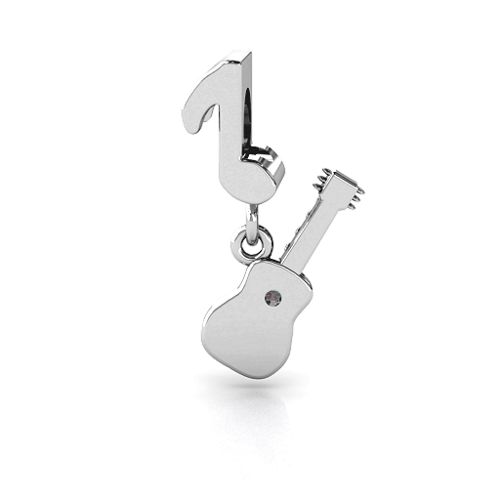 Music Lovers Bracelet Charm – Sterling Silver with Alexandrite