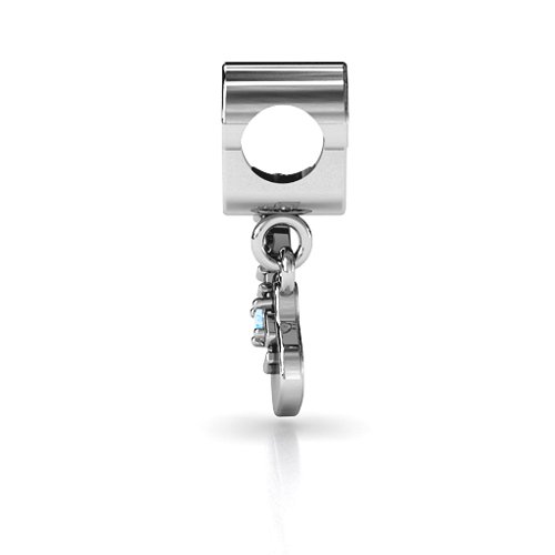 Music Lovers Bracelet Charm – Sterling Silver with Blue Topaz