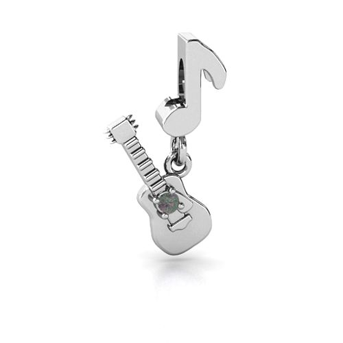 Music Lovers Bracelet Charm – Sterling Silver with Alexandrite