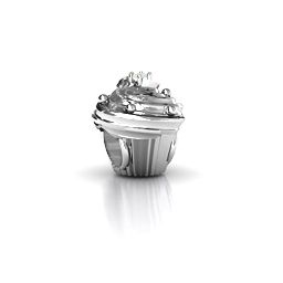 Cupcake Bracelet Charm in 925 Sterling Silver with Opal