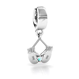 Smitten for Mittens Bracelet Charm in 925 Sterling Silver with Opal