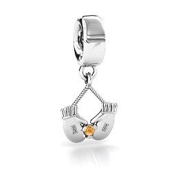 Smitten for Mittens Bracelet Charm in 925 Sterling Silver with Citrine