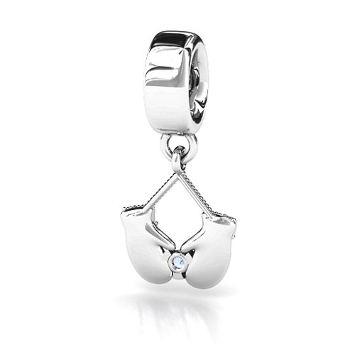 Smitten for Mittens Bracelet Charm – Sterling Silver with Aquamarine