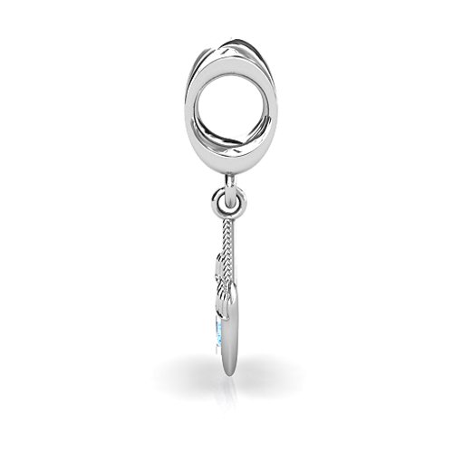 Smitten for Mittens Bracelet Charm – Sterling Silver with Blue Topaz