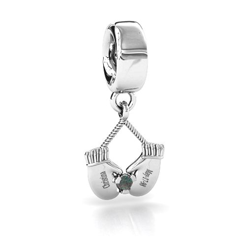 Smitten for Mittens Bracelet Charm – Sterling Silver with Alexandrite