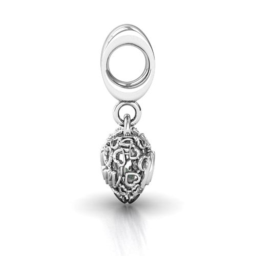 A Mother's Love Caged Bracelet Charm – Sterling Silver with Alexandrite
