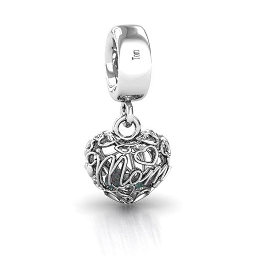 A Mother's Love Caged Bracelet Charm – Sterling Silver with Alexandrite