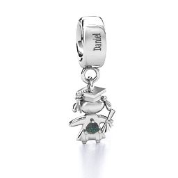 She Graduated! Bracelet Charm in 925 Sterling Silver with Alexandrite