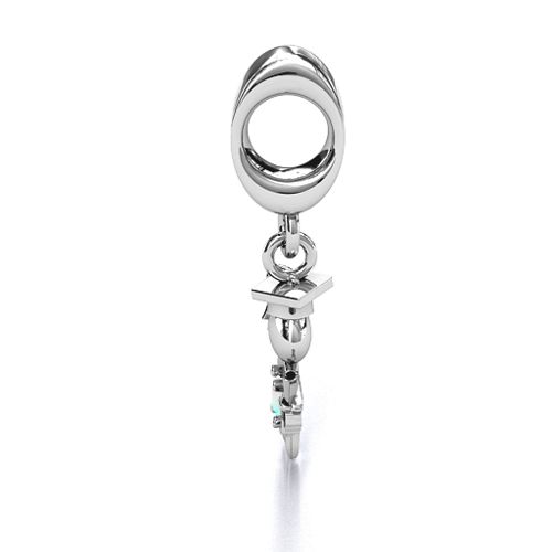 He Graduated! Bracelet Charm – Sterling Silver with Opal