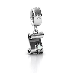 Proud Graduate Bracelet Charm in 925 Sterling Silver with Opal