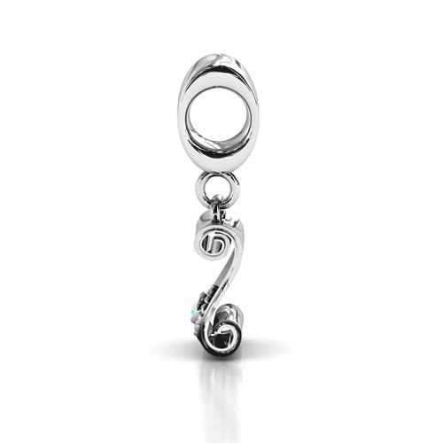 Proud Graduate Bracelet Charm – Sterling Silver with Opal