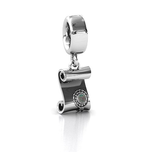 Proud Graduate Bracelet Charm – Sterling Silver with Alexandrite
