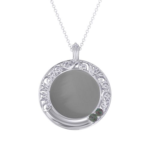 Round Engravable Filligree Photo Frame Necklace