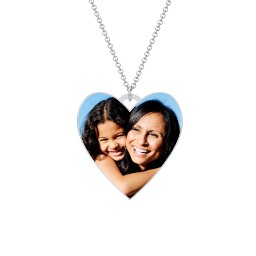 Photo Heart Pendant with Engravable Back