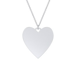 Photo Heart Pendant with Engravable Back