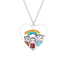 Photo Heart Pendant with Engravable Back