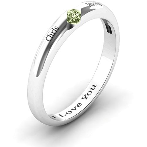 Women's Reveal Stone Grooved Ring