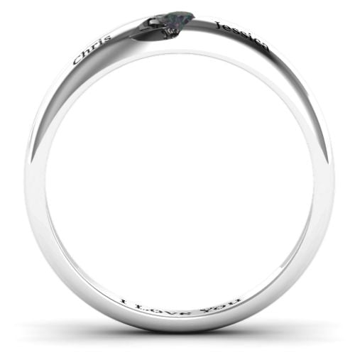 Women's Reveal Stone Grooved Ring