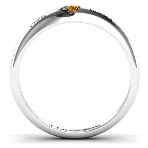 Women's Reveal Stone Grooved Ring