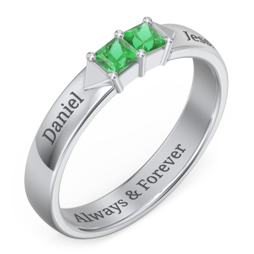 Timeless Romance Ring – Sterling Silver with Emerald