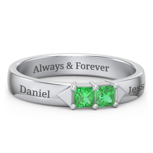 Timeless Romance Ring – Sterling Silver with Emerald