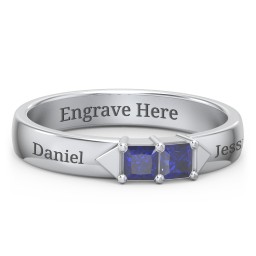 Timeless Romance Ring in 925 Sterling Silver with Blue Sapphire
