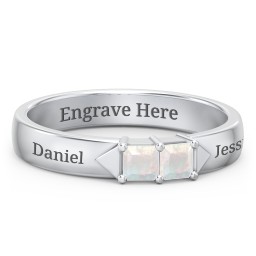 Timeless Romance Ring in 925 Sterling Silver with Opal