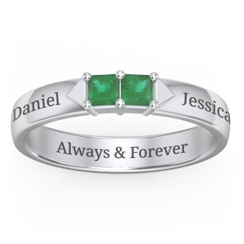 Timeless Romance Ring – Sterling Silver with Emerald