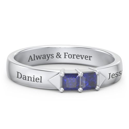 Timeless Romance Ring – Sterling Silver with Blue Sapphire