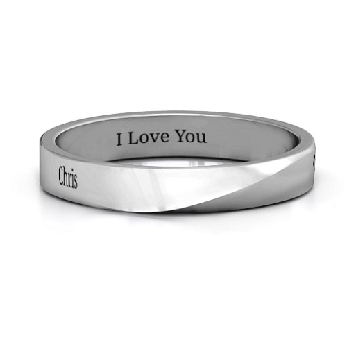 Women's Ridge Diagonal Peak Ring – Sterling Silver