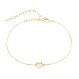 Classic Heart Anklet in 18K Gold Plated Silver