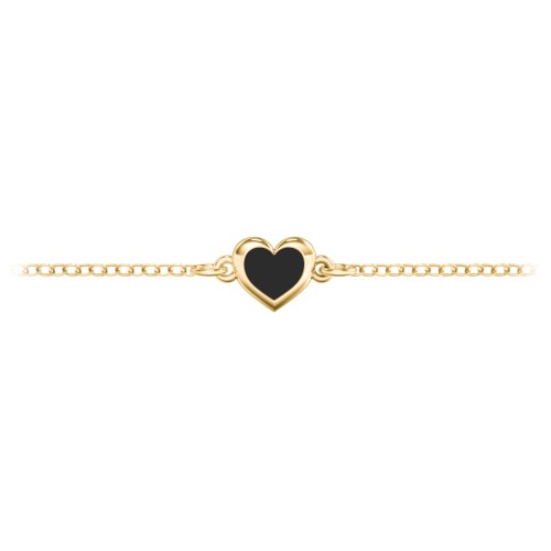 Heart Anklet with Cold Enamel – 18K Gold Plated Silver