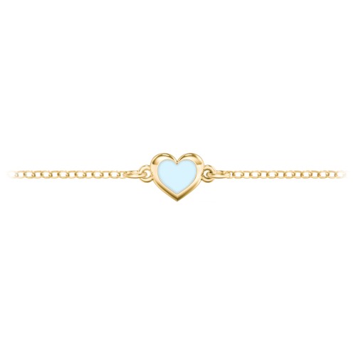 Heart Anklet with Cold Enamel – 18K Gold Plated Silver