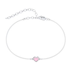 Heart Anklet with Cold Enamel – 18K Gold Plated Silver