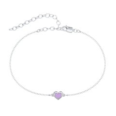 Heart Anklet with Cold Enamel