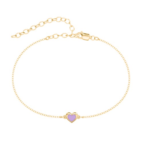 Heart Anklet with Cold Enamel – 18K Gold Plated Silver