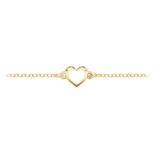 Heart Anklet with Cold Enamel – 18K Gold Plated Silver