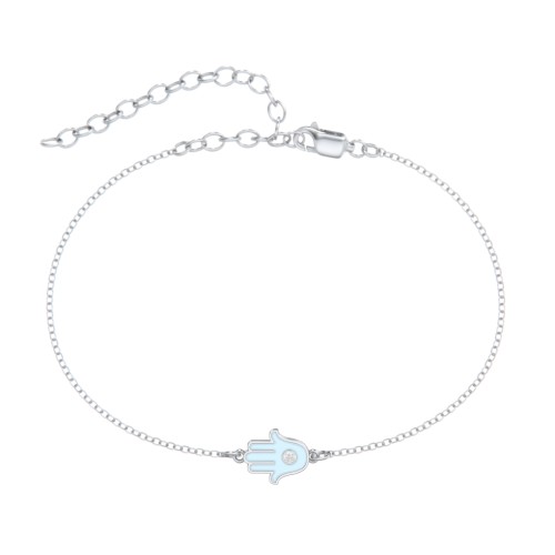 Hamsa Anklet with Accent Stone
