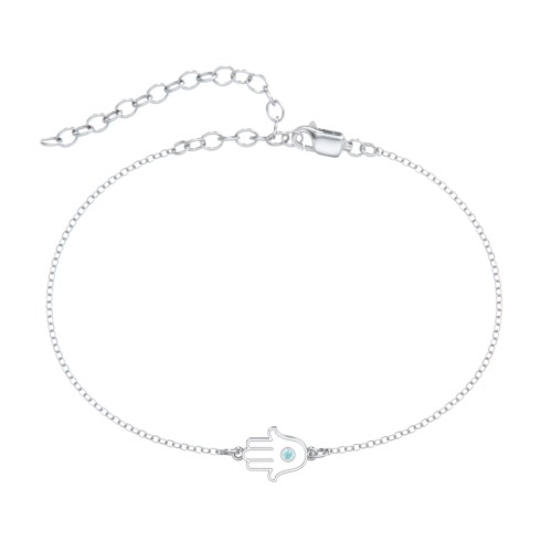 Hamsa Anklet with Accent Stone