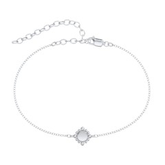 Round Anklet with Bead Detail – 18K Gold Plated Silver