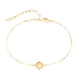 Round Anklet with Bead Detail in 18K Gold Plated Silver