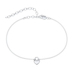 Heart Padlock Anklet – 18K Gold Plated Silver