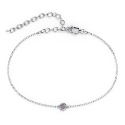 Bezel-Set Round Stone Station Anklet