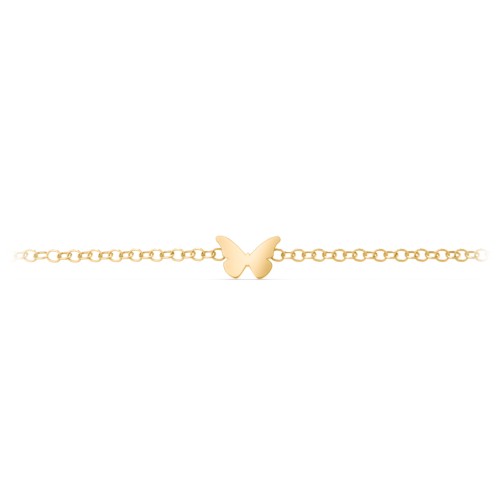 Butterfly Charm Anklet – 18K Gold Plated Silver