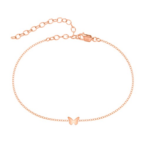 Butterfly Charm Anklet – 9kt Rose Gold