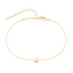Skull Charm Anklet in 18K Gold Plated Silver
